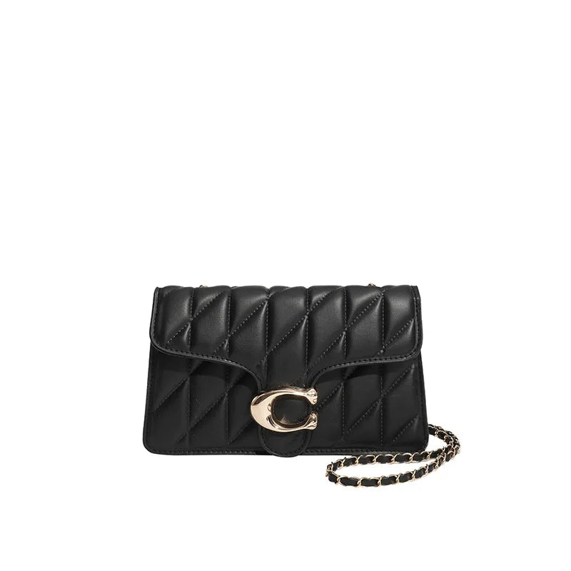 High-quality Temperament Handbag 2026 New Fashion Joker Commuter Rhomb Striped Small Fragrance Chain Shoulder Messenger Bag