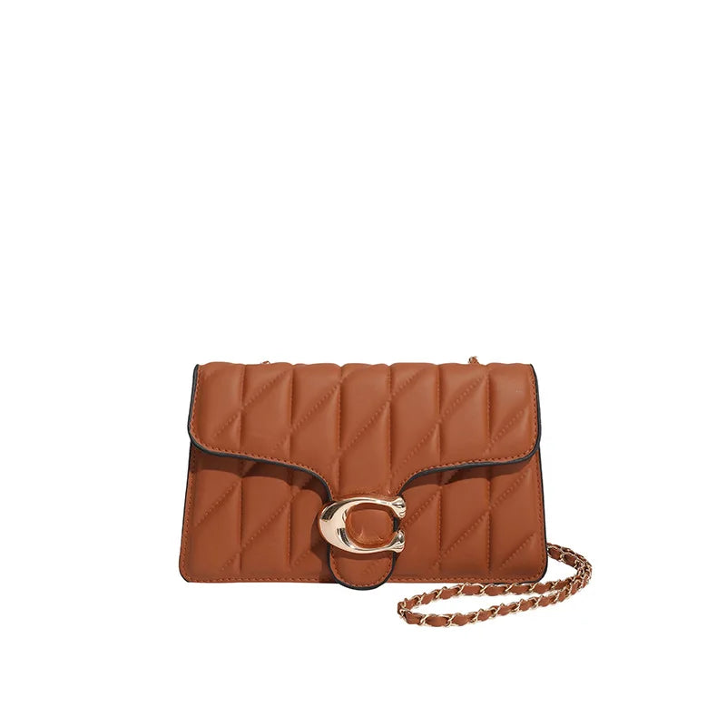 High-quality Temperament Handbag 2026 New Fashion Joker Commuter Rhomb Striped Small Fragrance Chain Shoulder Messenger Bag