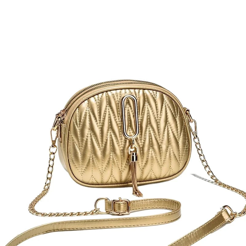 Mini handbag 2026 new women's three-layer crossbody bag, simple and versatile, stylish single shoulder phone bag, chain bag