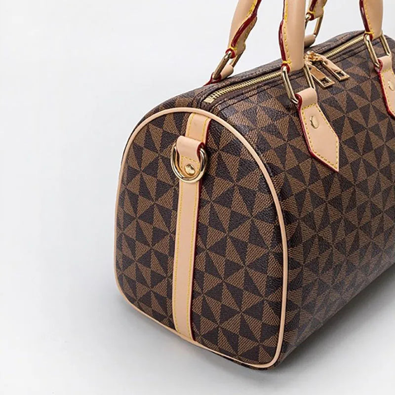 Mini Women's Bag, European and American Style Boston Bag, Simple Casual Bag, Versatile Pillow Bag, Windmill Pattern Handbag, Single Shoulder Crossbody Bag