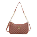 Vintage Style Handbag Crossbody Bag, Gold Letter 'M' Design Pu Leather Shoulder Messenger Bag