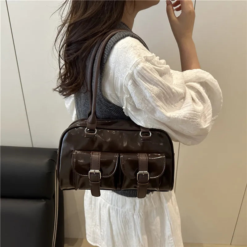 Retro Pillow Shaped Women's Bag 2025 Autumn New Fashion Trendy Large Capacity Handbag Shoulder Bag for Commute Casual