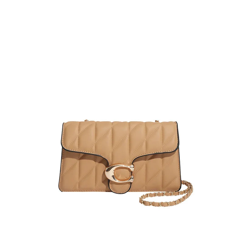 High-quality Temperament Handbag 2026 New Fashion Joker Commuter Rhomb Striped Small Fragrance Chain Shoulder Messenger Bag