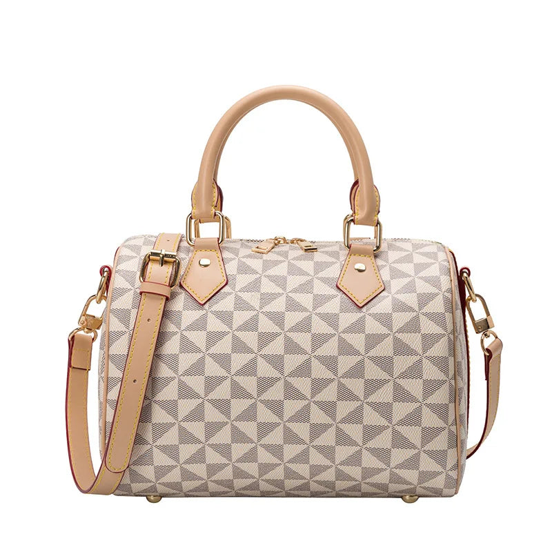 Mini Women's Bag, European and American Style Boston Bag, Simple Casual Bag, Versatile Pillow Bag, Windmill Pattern Handbag, Single Shoulder Crossbody Bag