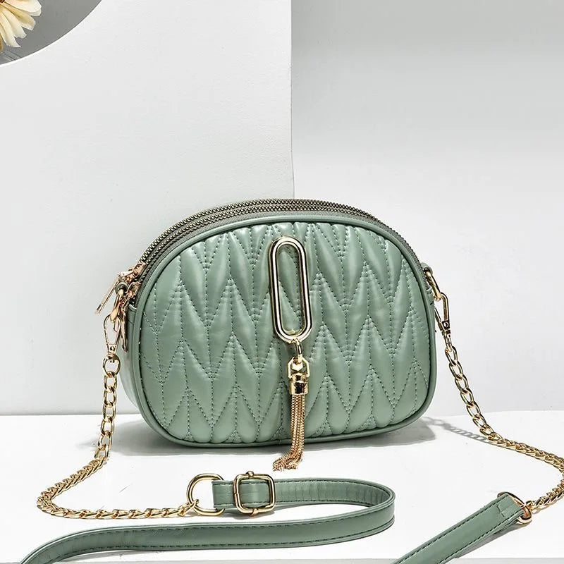 Mini handbag 2026 new women's three-layer crossbody bag, simple and versatile, stylish single shoulder phone bag, chain bag