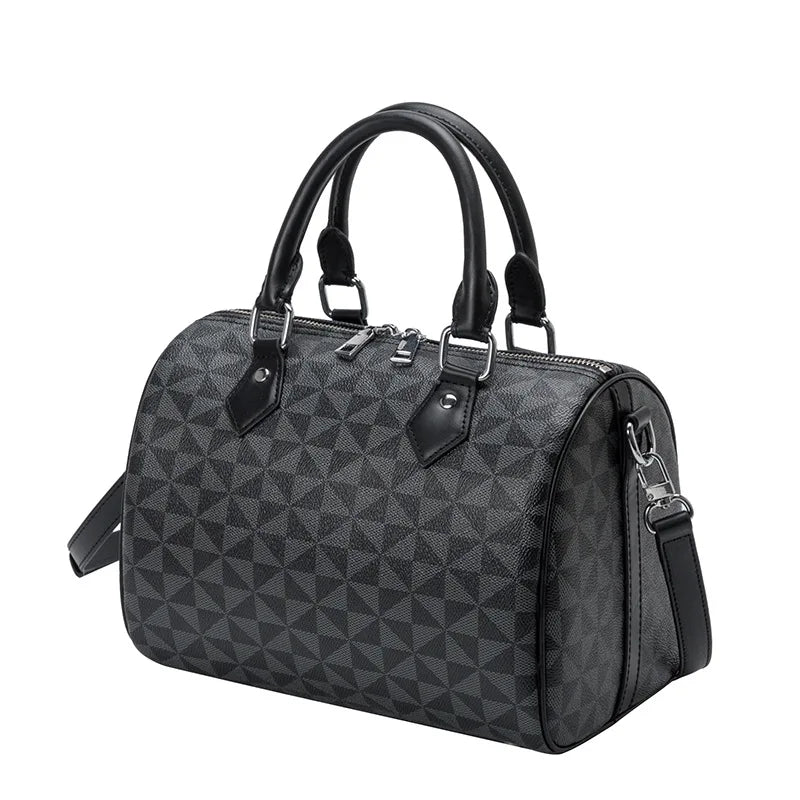 Mini Women's Bag, European and American Style Boston Bag, Simple Casual Bag, Versatile Pillow Bag, Windmill Pattern Handbag, Single Shoulder Crossbody Bag